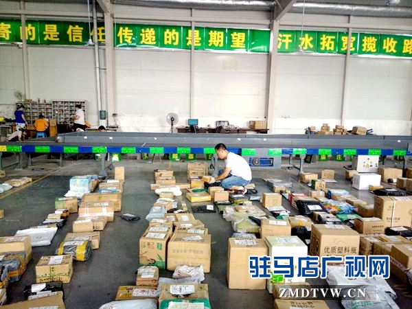 悶熱的郵件處理間不會(huì)影響分揀轉(zhuǎn)運(yùn)人員的工作態(tài)度，看一排排擺放整齊的郵件，是我們認(rèn)真工作的最好呈現(xiàn).jpg