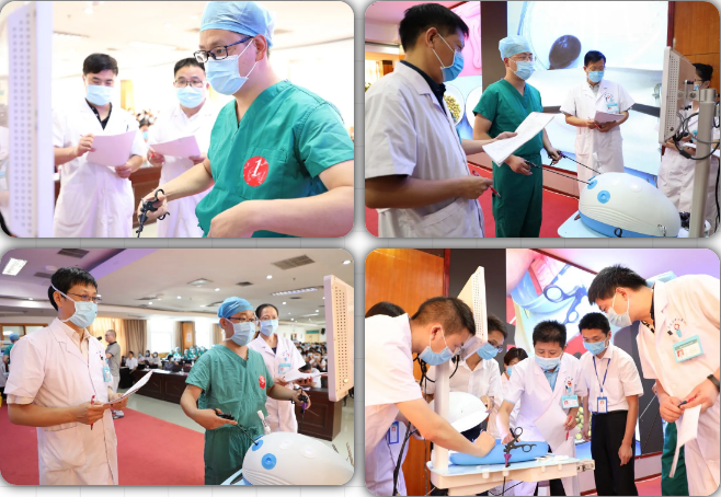 腔鏡下傳遞豆子、剝葡萄、剪圓圈、縫合打結(jié) ——駐馬店市中心醫(yī)院舉辦2020年腔鏡基本操作技能競賽