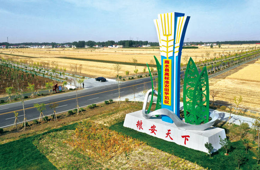 現(xiàn)代農(nóng)機(jī)“展雄風(fēng)” 確保小麥“顆粒歸倉(cāng)”