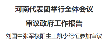 河南代表團舉行全體會議審議政府工作報告