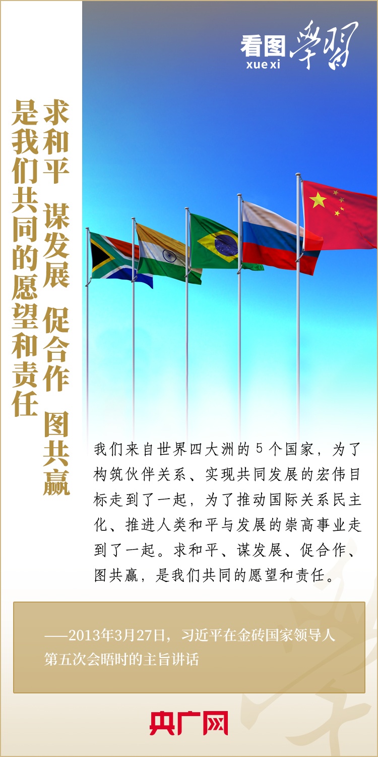 看圖學(xué)習(xí) | 金磚國家是守望相助的大家庭、合作共贏的好伙伴