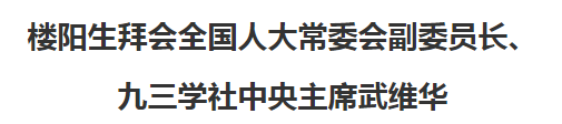 樓陽(yáng)生拜會(huì)全國(guó)人大常委會(huì)副委員長(zhǎng)、九三學(xué)社中央主席武維華