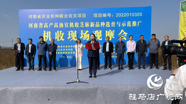 2023年駐馬店市芝麻機收現場觀摩會成功召開