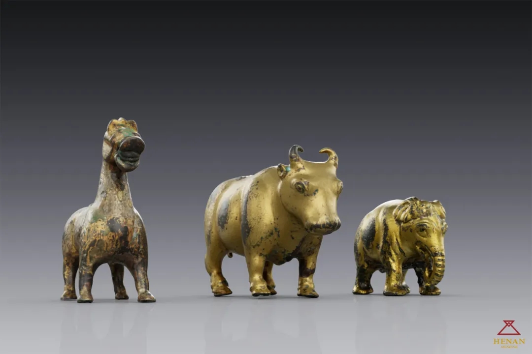 中原藏珍：鎏金銅象、銅牛、銅馬