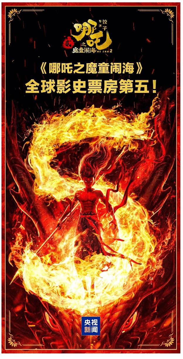 《哪吒2》，全球前5！
