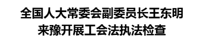 全國人大常委會(huì)副委員長王東明來豫開展工會(huì)法執(zhí)法檢查