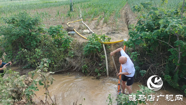 駐馬店廣播電視臺駐村工作隊(duì)疏通溝渠 抗旱保苗