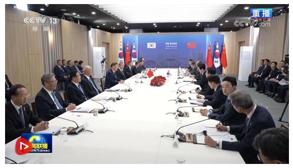 習(xí)近平同韓國總統(tǒng)李在明會談