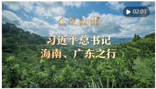 金色相框｜習(xí)近平總書記海南、廣東之行