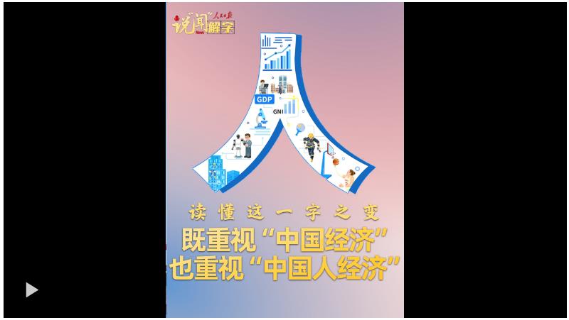 說“聞”解字·既重視“中國經(jīng)濟(jì)”也重視“中國人經(jīng)濟(jì)”，讀懂這一字之變